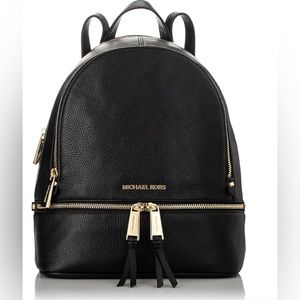 Michael Kors Black Leather Backpack